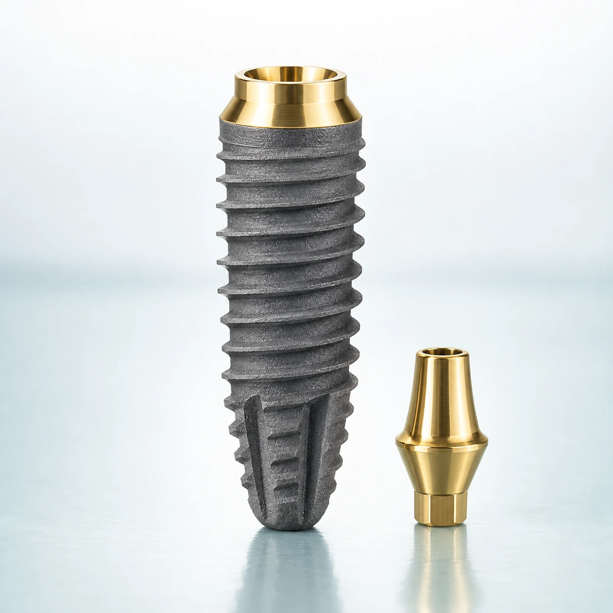 Имплант Dentium SuperLine II с двойной резьбой и золотистым соединением